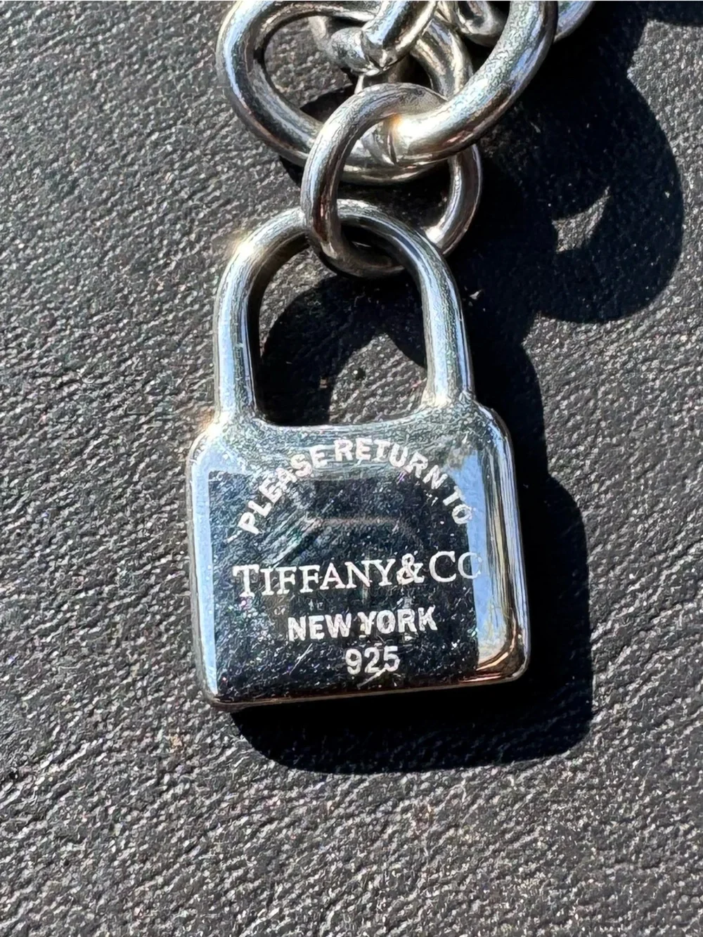 Tiffany & Co. Sterling Silver Padlock Link Bracelet - Silver